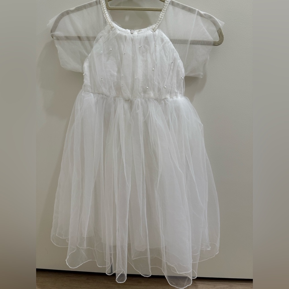 Elegant White Kids Formal Dress